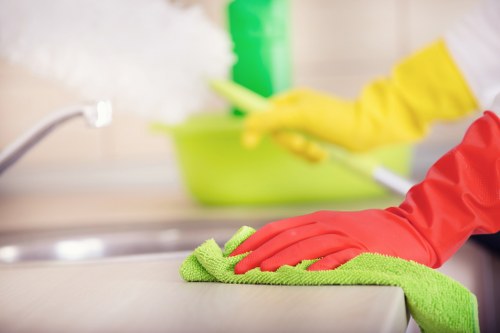 Deep cleaning a fabric sofa with care in W1J